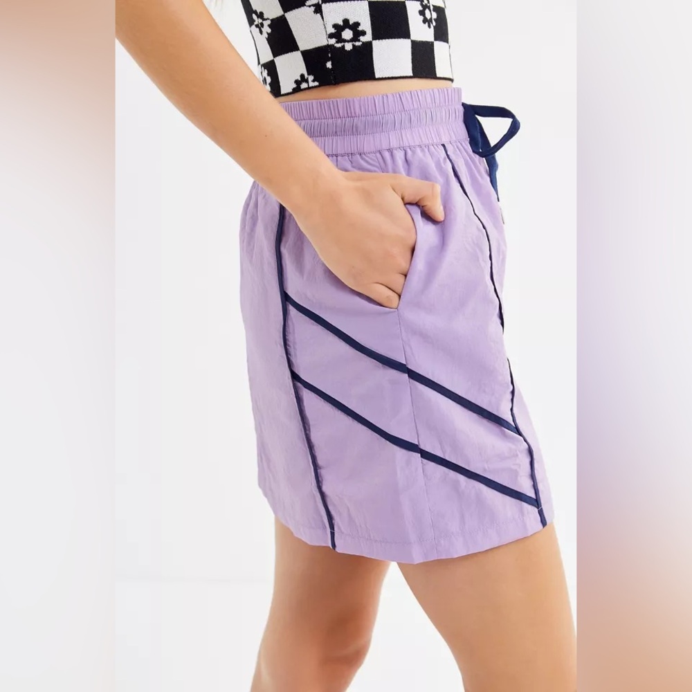 Urban Outfitters UO Alyx Nylon Drawstring Mini Skirt in lilac purple‎